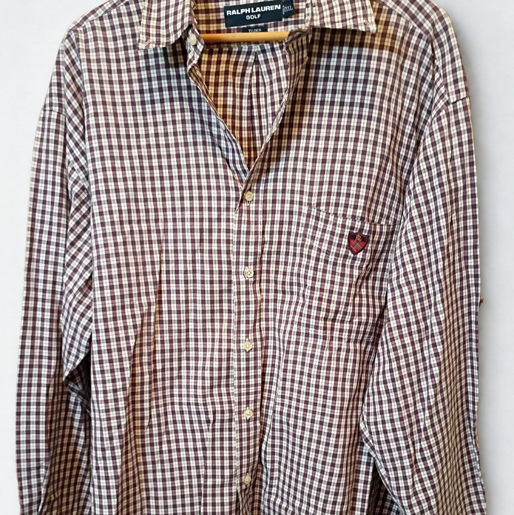 Ralph Lauren Golf 100% Cotton Plaid Big & Tall XXL Long Sleeve Button Down Shirt